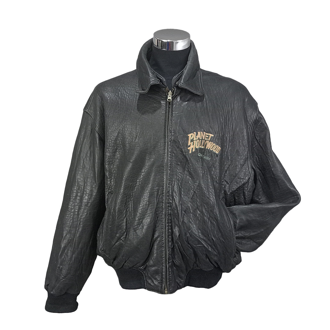 Planet Hollywood Chicago Leather Jacket Retro,Vintage Used & Sutainable Clothing Dubai Flashbackfashion