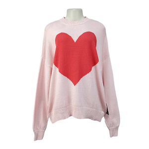 Women Red Heart Sweater Retro,Vintage UAE Flashbackfashion