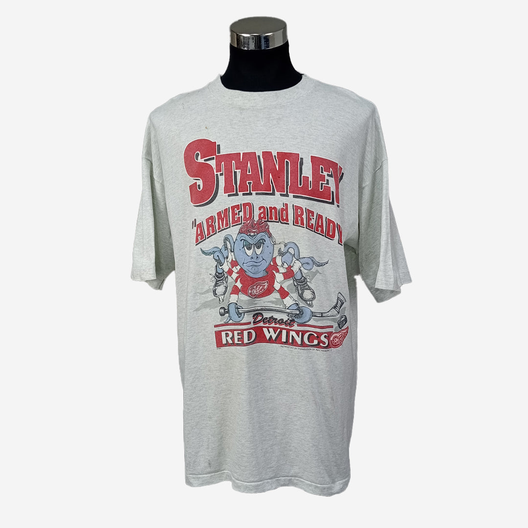 Detroit Red Wings Stanley Armed And Ready Single Stitch Tee